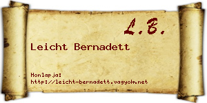 Leicht Bernadett névjegykártya